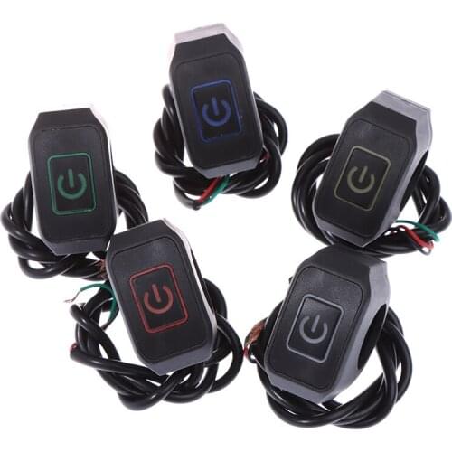 22mm 7/8'' Motorcycle Handlebar Switch Momentry Buttton For Electric Star Kill Waterproof Control Switch Button with LED light