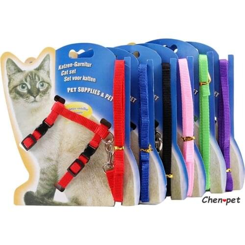 2 pieces fashion Cat dog collar harness belt leash lead harness and set escape proof adjustable nylon for kitties pet supplies