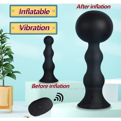 Prostate Massager Electric Inflatable Vibration Buttplug Big Anal Plug G-spot Stimulation Anus Dilation Tools Sex Toys For Men