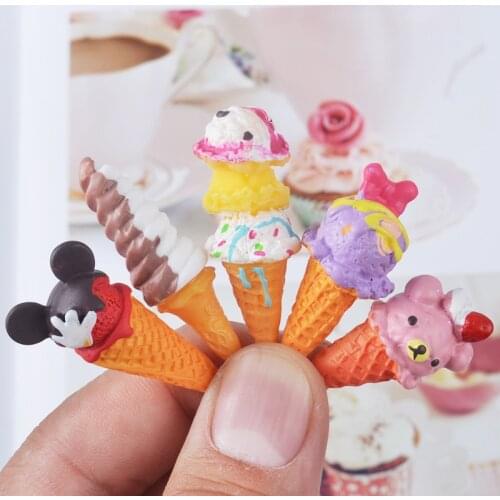 8pcs Doll Re-ment Miniature Pretend Toys Mini Resin Ice-cream Play food for blyth bjd barbies Dollhouse Kitchen toys