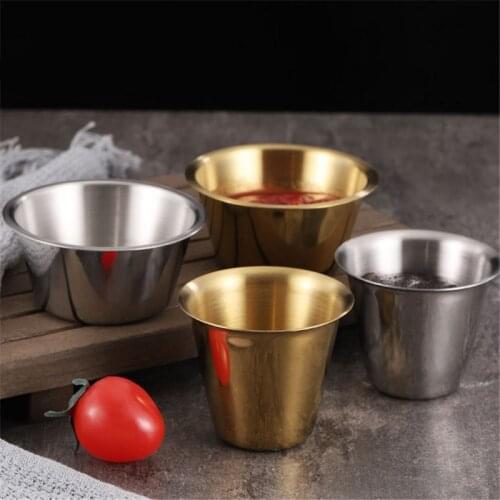 304 Stainless steel French fries basket Soy sauce cup Tomato sauce black pepper mustard Bowl dessert ice cream cup cake mold