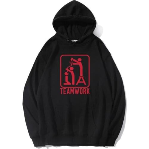 Novelty TeamWork Team Work Funny Drinking Drunk Hoodies Men Women Unisex Casual Short Sleeve Hoodie Fashion Style Men Sweatshirt