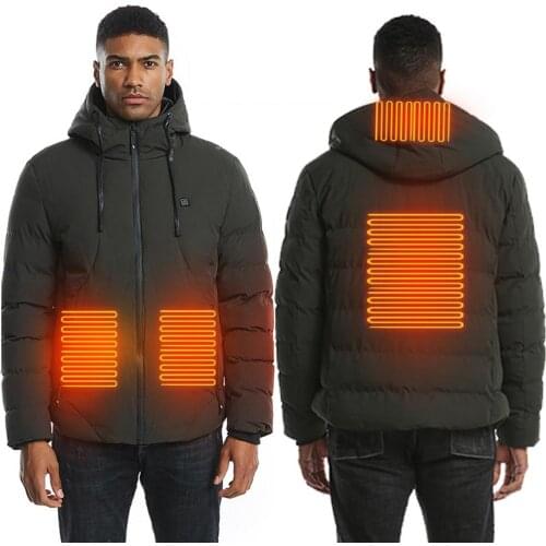 Heating Clothing USB Charging Heating Cotton Electric Heating Jacket Men Winter Warm Jacket Camping Ski Cotton Jacket Men