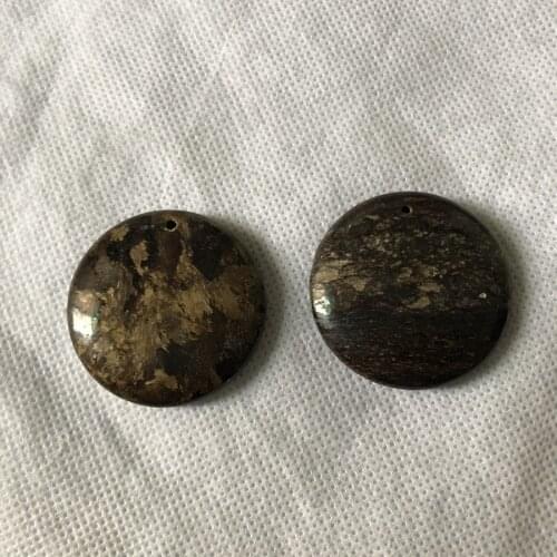 Wholesale 1pcs Natural Bronzite Stone Bead Pendant 35mm Round Shape
