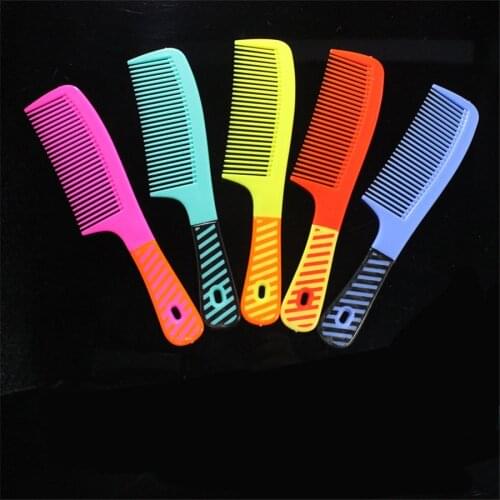 Plastic Multicolor Diagonal Stripe Hairdressing Combs for Women Beauty Makeup Tool E235