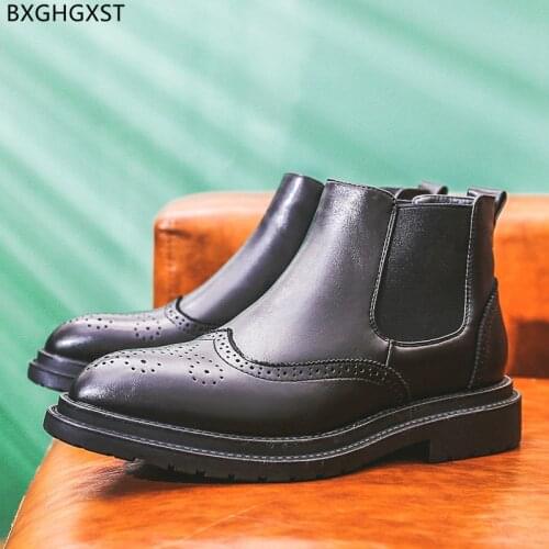 Luxury Designer Ankle Boots for Men Male Leather Shoes Boots Men Outdoor Shoes for Man 2021 Mens Black Chelsea Boots Casual