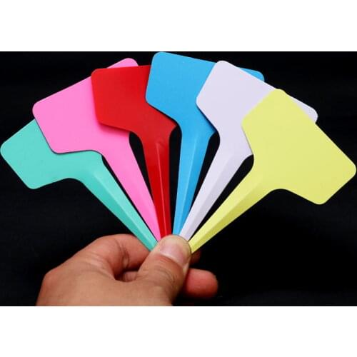 10pcs/set (Random colors) Garden Labels T-type Garden Tags Plants Waterproof Plant Labels Garden Plant Seedling Mark Tools