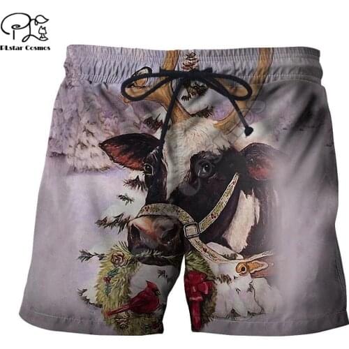 PLstar Cosmos Merry Christmas Santa Claus Mens Shorts Cool Fashional Summer Casual Shorts Harajuku 3D Printed Loose Beach M58
