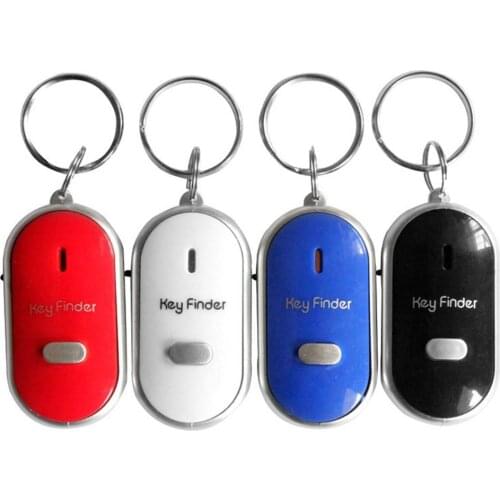 Hot Sale LED Whistle Key Finder Flashing Beeping Sound Control Alarm Anti-Lost Keyfinder Locator Tracker with Keyring