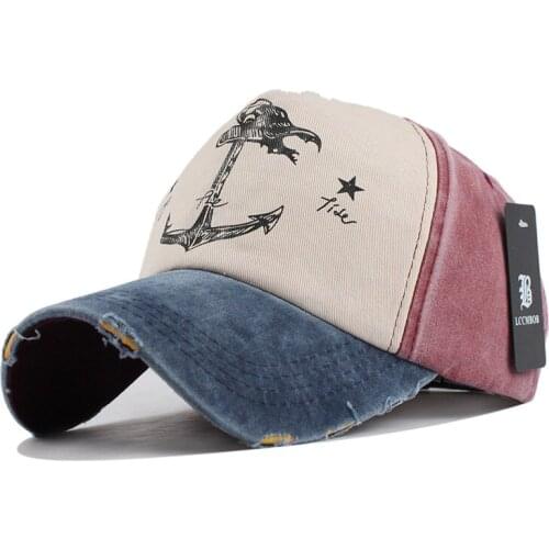 Spring and Autumn Couples Hats Cotton Baseball Hats for Men and Women Made Used Anchor Sun Hats