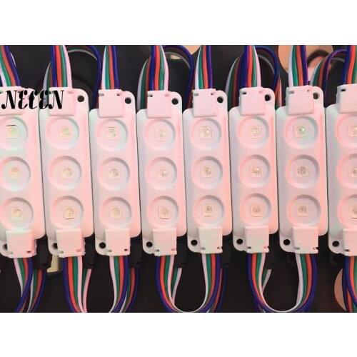 Necen 20pcs/lot waterproof 5050 RGB 3leds white shell injection led module ,epistar chip,12V RGB led module