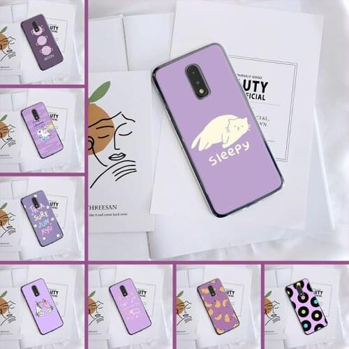 Back Cover For One Plus 3 3T 5 5T 6 6T 7 7 Pro Purple Cat Unicorn Moon Phone Case Silicone For OnePlus 7 7 Pro 6 6T 5 5T 3 3T