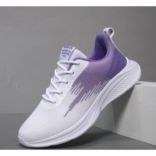 Womens shoes casual sneakers fly woven mesh comfortable breathable dense mesh elastic light all-match vulcanized shoes