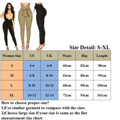 Meihuida Sexy Women Slim Skinny Pants High Waist Belted Legging Long Pencil Trousers Womens Capris