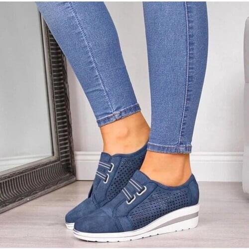 2020 hot New High Heel Lady Casual Women Sneakers Leisure Platform Shoes Breathable Height Increasing Shoes Women Flats