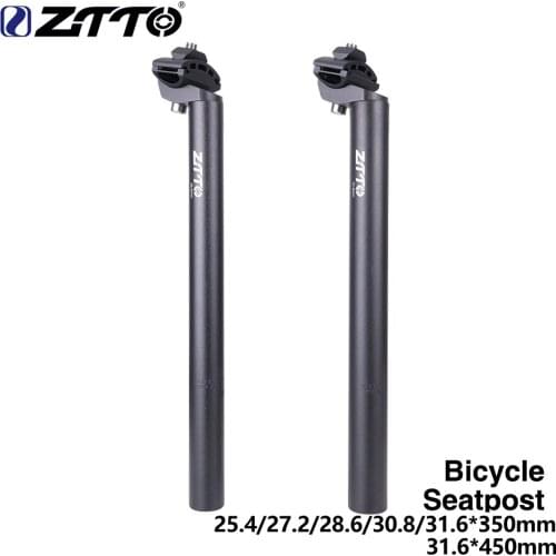 ZTTO MTB Bicycle Seat Post Superlight Seatpost 25.4 27.2 28.6 31.6 350mm 450mm For Road Mountain Bike MTB Fixed Gear Bike Parts