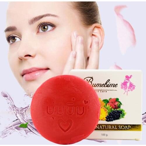 100g Instant Whitening Soap Thailand Handmade Soap White Skin Natural Soaps Bath Fruit Essential Oil Soap