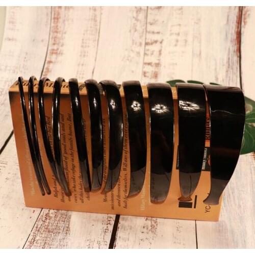 120pcs/lot DIY Simple Black Plastic Tooth Hair Head Bands Mix Sizes Wash Face HeadBands Hair Styling Tools Accessory HA1743