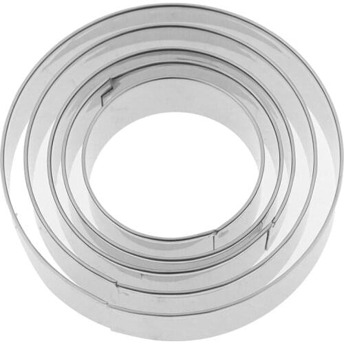 5pcs/set Metal Round Circle Shape Cookie Cutter Mold Fondant Pastry Mousse Cake Mold Decorating Kitchen Stencils Accessories