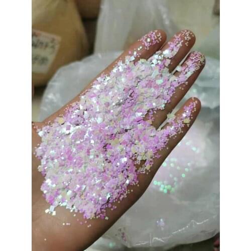 50G 1 Bag 1+2+3mm Pink Opal/Holographic Glitter nail art 1.75 oz bag, Chameleon Color shifting Pink/chunky Opal Glitter ,HG56565