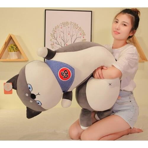 60-100cm Soft Shiba Inu Cat Husky Plush Toys Stuffed Soft PP Cotton Dog Rabbit Pillow Cushion Doll Kids Baby Christmas Present