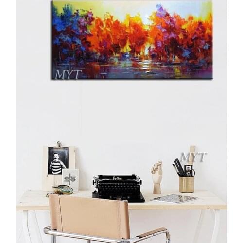 Contemporary landscape abstract, hand-painted mangrove canvas, picture wall living room, no frame