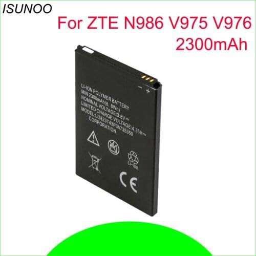 ISUNOO 3.8V 2300mAh Li3823T43P3h735350 For ZTE Q802T Geek V975 U988S N986 V976 N976 Battery
