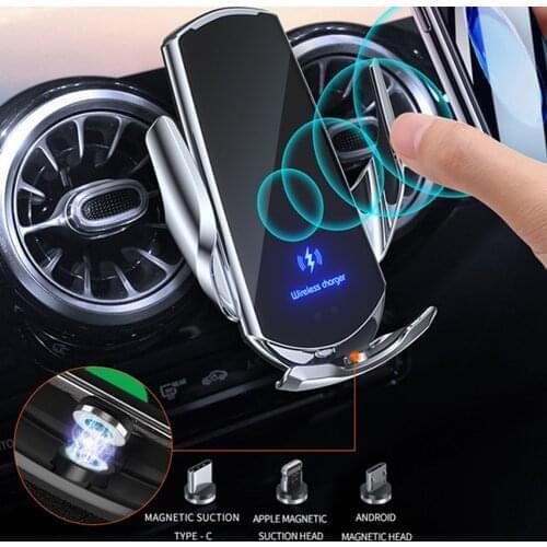 15W/10W/7.5W/5W Automatic Clamping QI Wireless Car Charger Holder Mount Infrared Sensor Fast Charging For All Cell Phone