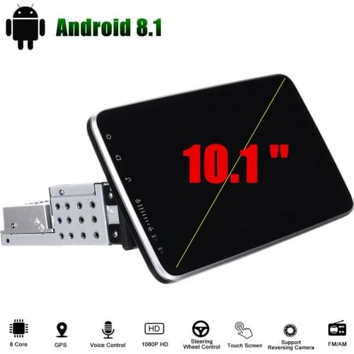 10.1 inch Android 8.1 Car Radio Multimedia Player GPS Navigation 2G+32G Touch Screen WIFI Car Stereo Radio FM 1 Din 360 Rotation
