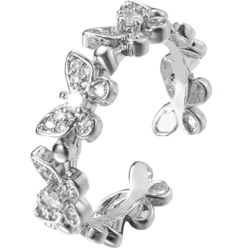 Bettyue New Fashion Noble Butterflies Appearance Ring With Shiny Zirconia Elegant Adjustable Jewelry Party Exquisite Gift