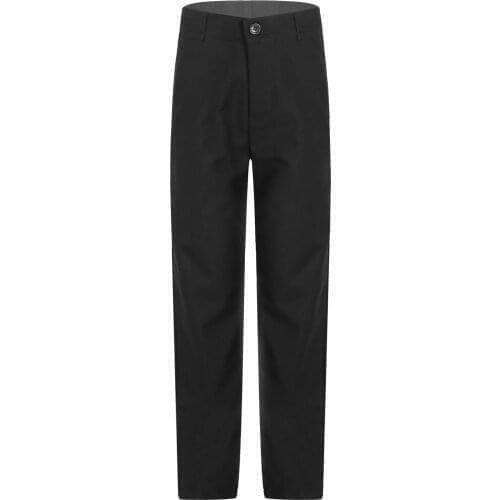 Kids Boys Spring Casual Straight Pants Trousers with Side Pockets Zipper and Button Long Pants for School Uniform Performance