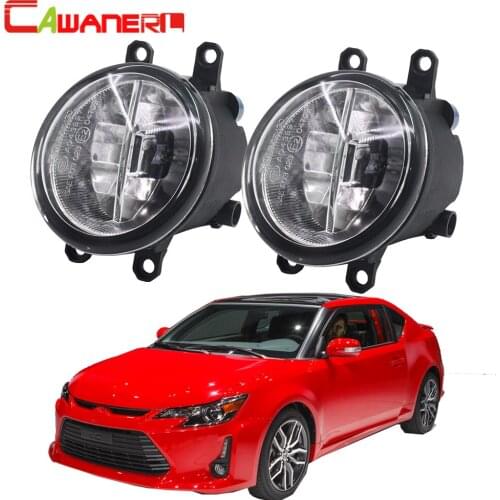 Cawanerl 2 Pieces Car Accessories LED Fog Light 4000LM White 6000K Daytime Running Lamp DRL 12V For Scion tC 2011 2012 2013