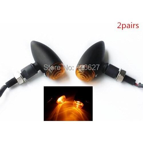 BLACK Bullet Mini TURN SIGNAL LIGHT for Yamaha V-Star XV XVS Raider Custom