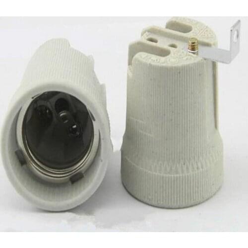 E27 Screw Base Lamp Ceiling Cocket E27 Ceramic Lamp Holder with one Screw Hole L Connector 20pcs