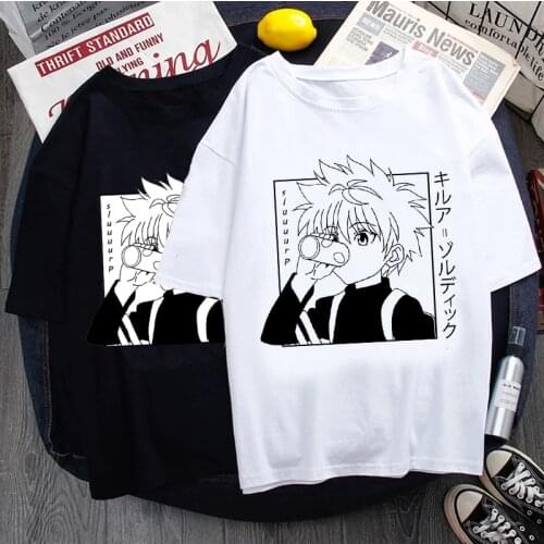 Japanese Anime Hunter X Hunter T Shirt Men Kawaii Cartoon Summer Tops Killua Graphic Tees Harajuku Unisex T-shirts Male