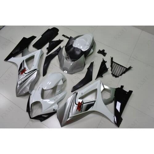 GSX R 1000 08 Body Kits GSXR 1000 2008 Fairings GSXR1000 2007 - 2008 K7 Full Body Kits Silver White