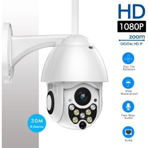 1080P 7LED PTZ Mini WIFI Outdoor Dome Home Security IP Camera Wireless HD 2MP CCTV Onvif Waterproof Night Vision with TF Card