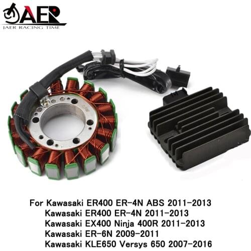 JAER Generator Stator Coil + Voltage Regulator Rectifier for Kawasaki ER6N Versys 650 KLE650 ER400 ER4N Ninja 400R EX400