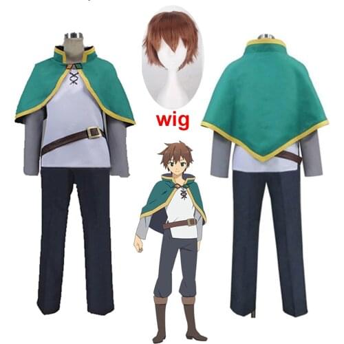 Kono Subarashii Sekai ni Shukufuku o! Satou Kazuma KonoSuba Kazuma Cosplay Costume Green Set Clothing Halloween party