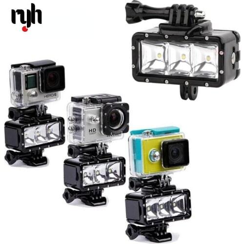 GloryStar FlashLight lamp Underwater Diving Waterproof LED Flash Video Light Mount For GoPro SJCAM SJ4000 H9 H9R xiaomi yi OSMO