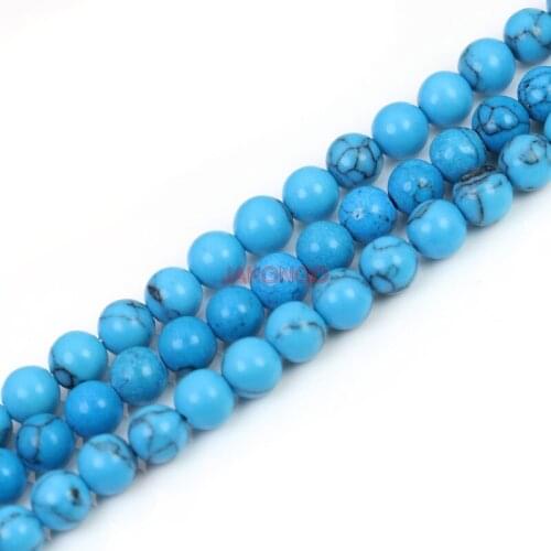 Hot 4MM 6MM 8MM 10MM Created Royal Blue Stone Round Loose Beads For Making Bracelet Necklace DIY Handmade Jewelry