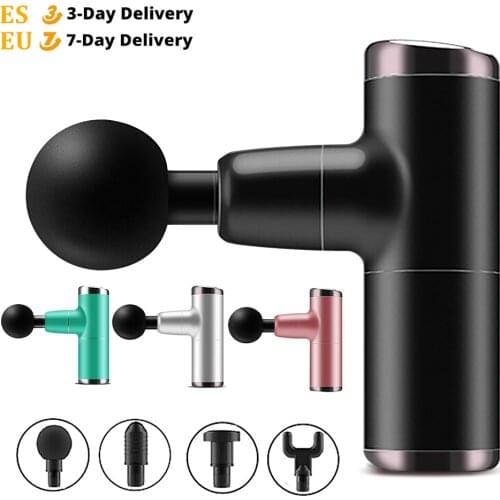 DIOZO Mini Fascia Gun Deep Tissue Vibration Pain Relief Device 4 Replaceable Massage Heads Usb Body Massager
