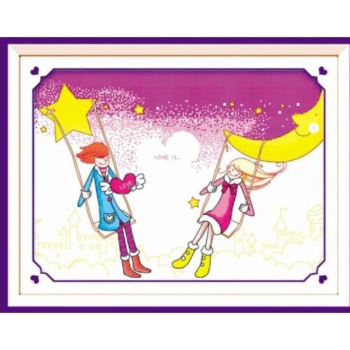 Twinkling Stars cross stitch kit people 18ct 14ct 11ct count print canvas stitches embroidery DIY handmade needlework