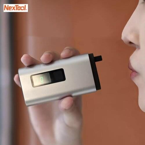 New Youpin NexTool 4-in-1 Mini Alcohol Tester LCD Digital Portable Car Breathalyzer with Window Breaker Rope Cutter Power Bank