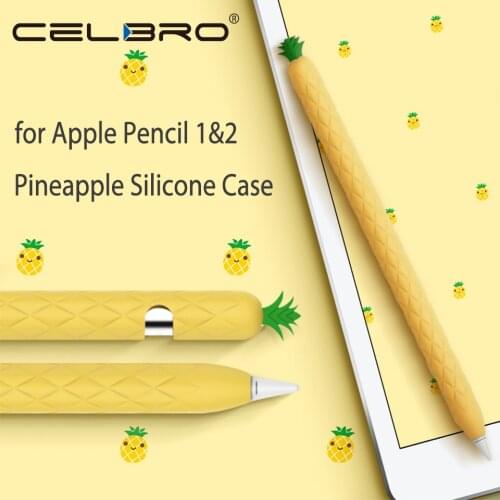 Soft Pineapple Silicone Sleeve For Apple Pencil 1 Pencil 2 Pencil Case Tablet Touch Stylus Pen Cover Cartoon Cute Pencil Pouch