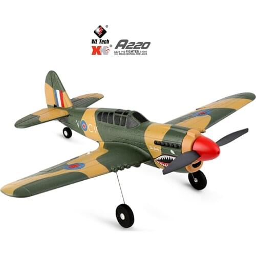 2021 New Wltoys A220 RC Airplanes Four-Channel Like Real Machine P40 Fighter Remote Control Glider Unmanned Aircraft Outdoor Toy
