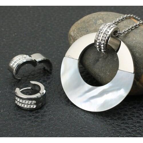 New Hot Wholesale Fashion Stainless Steel Jewelry Sets Pendants And Earrings For Women Supernove Sales SBJZCLCF