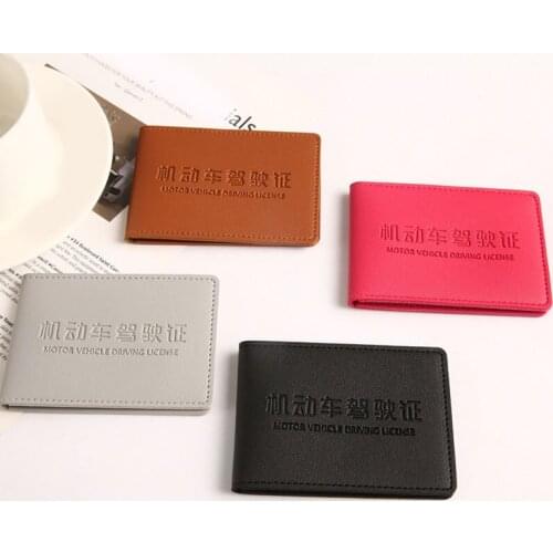 New solid Color Driver License Holder PU Leather On Cover For Car Driving Documents Business ID Passport Card Wallets