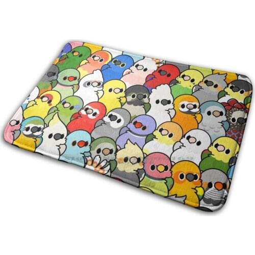 Oh! My Birdness! Mat Rug Carpet Anti-Slip Bedroom Entrance Door Mat All Birds Chibi Cute Kawaii Bird Birb Borb Orb Blirbo