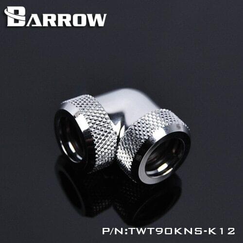 Barrow TWT90KNS-K12 90 Degree Hard Pipe Fittings, G1 / 4 Adapter For 14mm Hard Tubes ethernet wall plate gadget foot screw